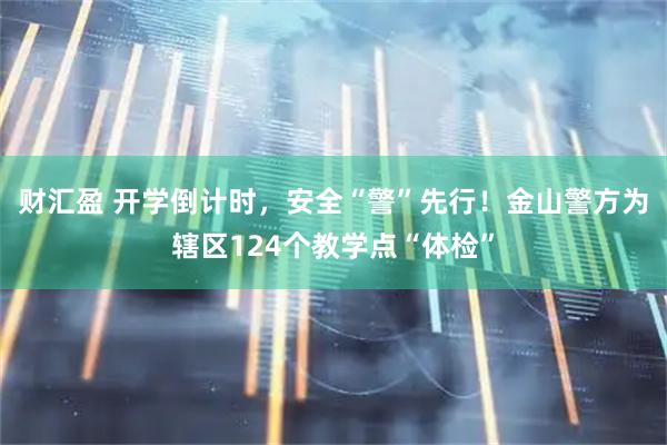 财汇盈 开学倒计时，安全“警”先行！金山警方为辖区124个教学点“体检”