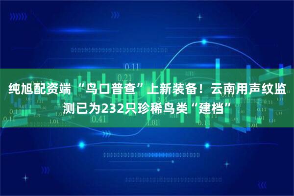 纯旭配资端 “鸟口普查”上新装备！云南用声纹监测已为232只珍稀鸟类“建档”